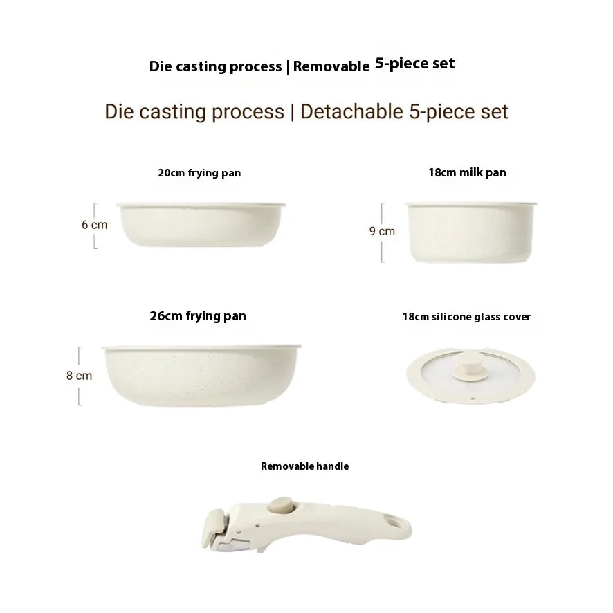 Cookware Set with Removable Handle