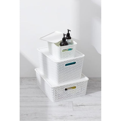 Storage Container with Lid - Large, White