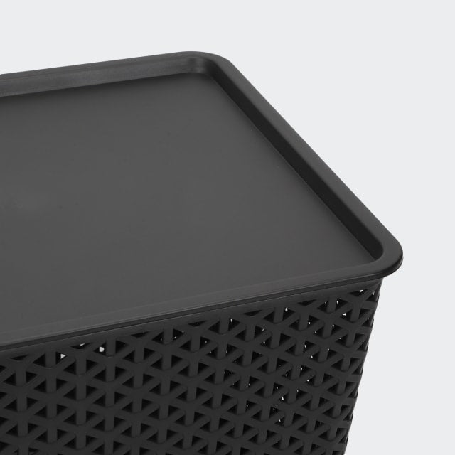 Storage Container with Lid - Large, Black