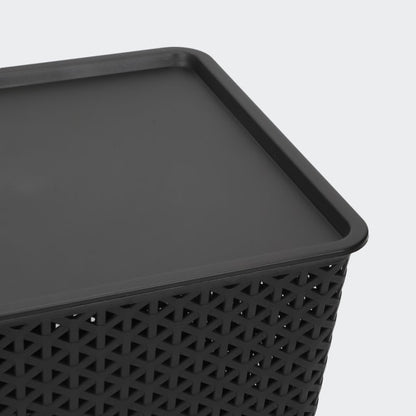 Storage Container with Lid - Large, Black