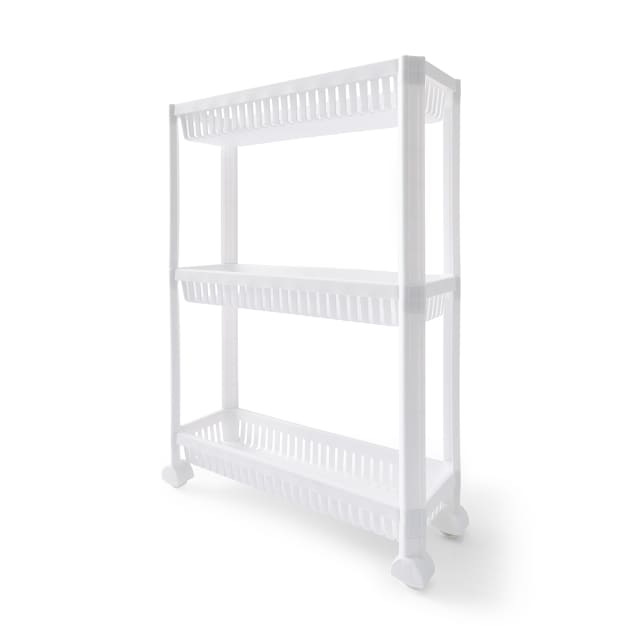 3 Tier Plastic Trolley - White