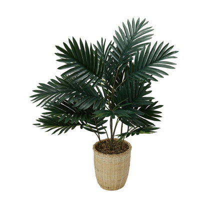 Artificial Palm Plant in Woven Basket