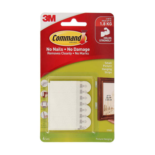 4 Pack Command Picture Hanging Strips Small - White