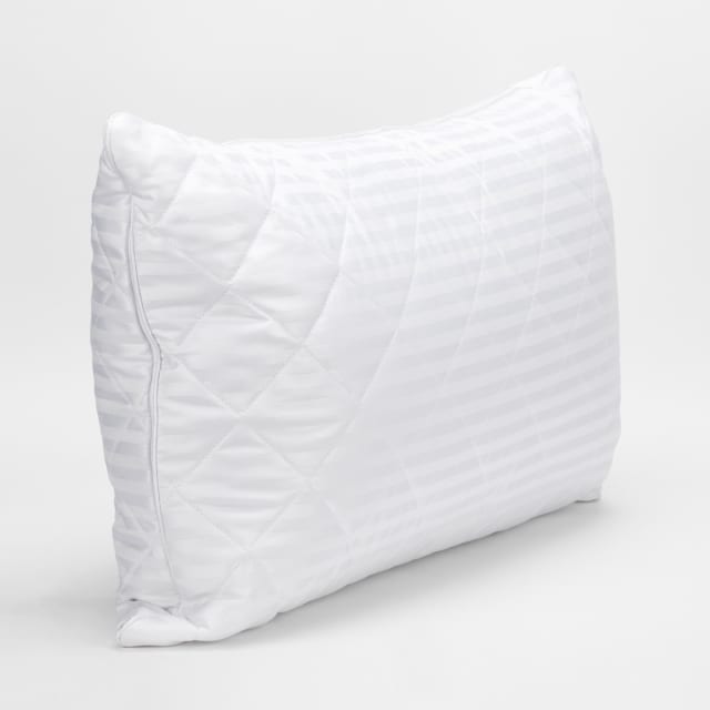 Luxury Quilted Pillow - High Profile, White