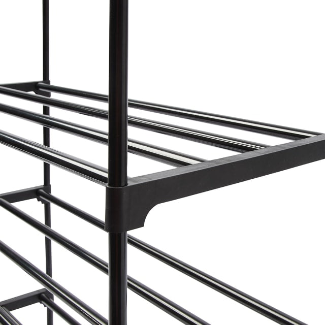 4 Tier Stackable Black Shoe Rack