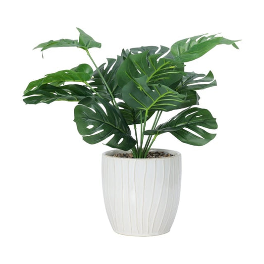 Artificial Monstera in Ceramic Pot