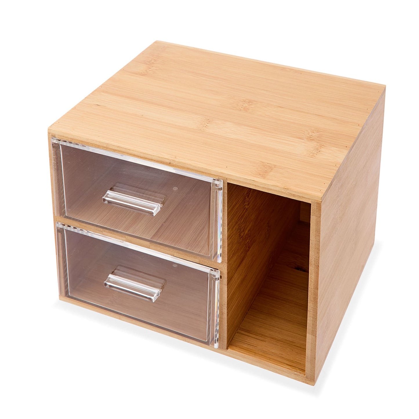 Bamboo and Plastic Square 2 Drawers