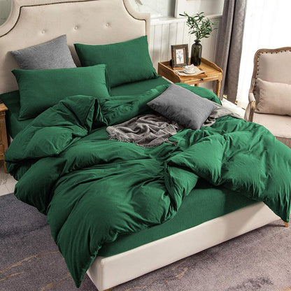 Single size Jersey Quilt Cover - Dark Green