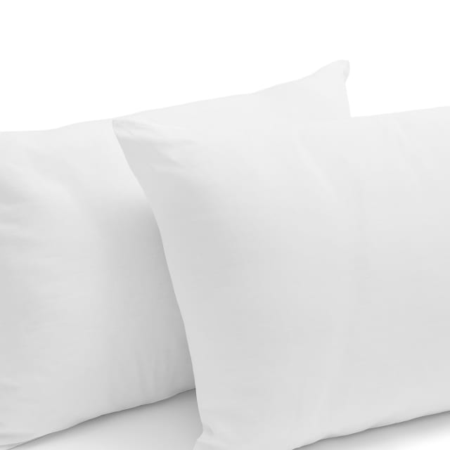 2 Pack Cotton Rich Cover Pillows - Medium Profile, White