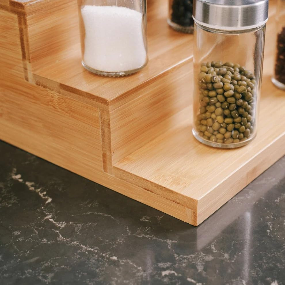 Bamboo Spice Rack Organizer 3 Tier 