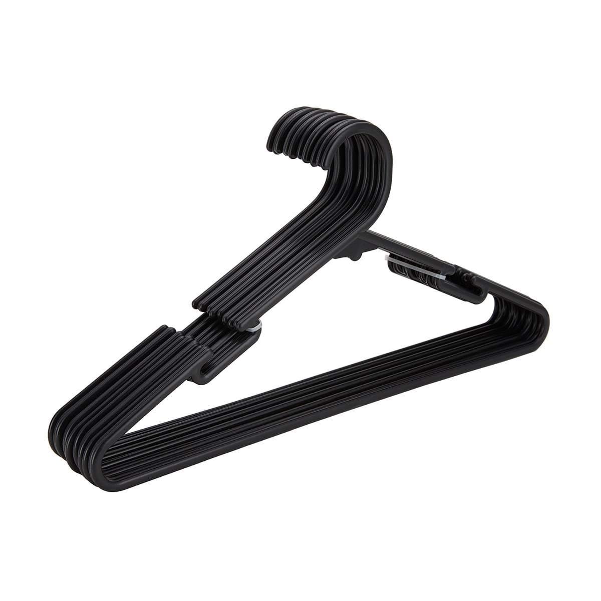 12 Pack Plastic Hangers - Black