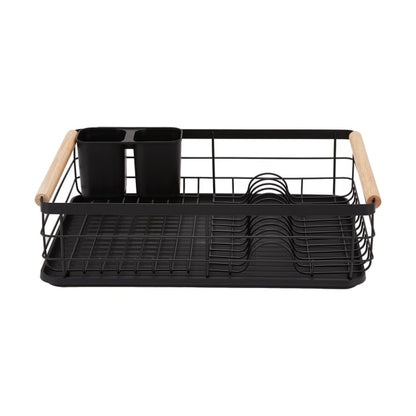 Black Wooden Handle Dish Rack