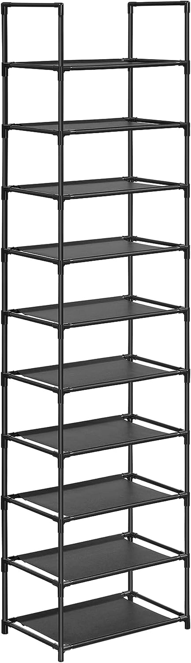 Shoe Storage Organizer 10 Tier Shoe Shelf - Black