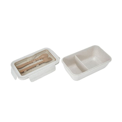 Oatmeal Wheat Straw Lunch Box with Cutlery