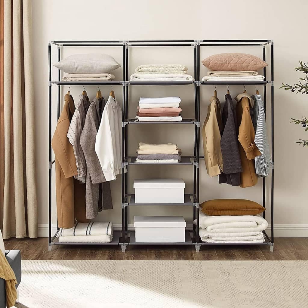 Bedroom Wardrobe For Clothes Storage - Grey