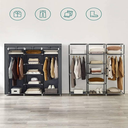 Bedroom Wardrobe For Clothes Storage - Grey