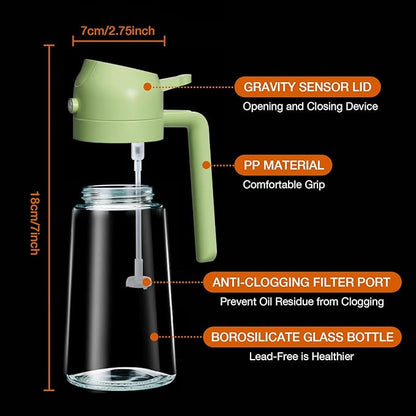 Oil Sprayer for Cooking, 2 in 1 Olive Oil Dispenser Bottle for Kitchen