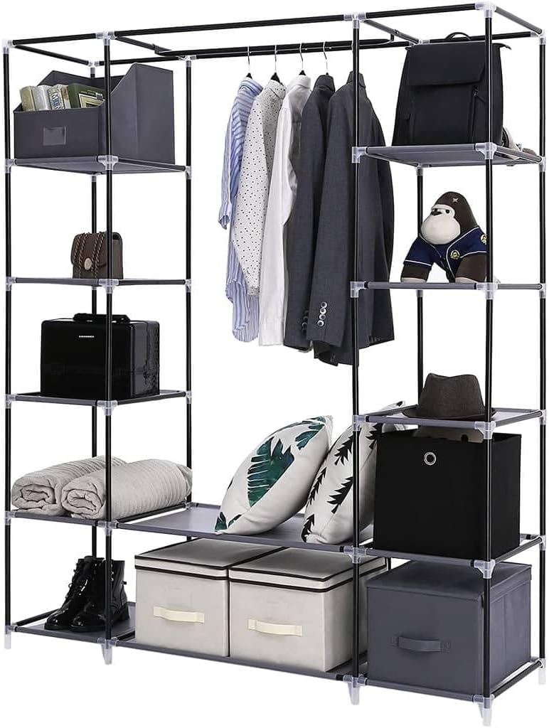 Bedroom Wardrobe For Clothes Storage - Grey