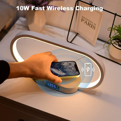 Bedside Table Lamp with Wireless Charger