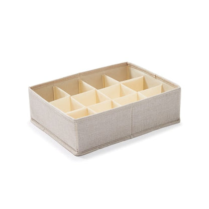 12 Grids Linen Look Adjustable Drawer Organiser