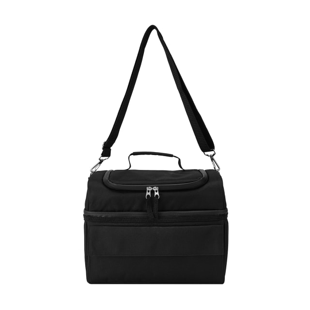 Black Insulated Large Lunch Bag