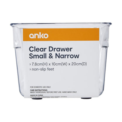 Small & Narrow Clear Drawer