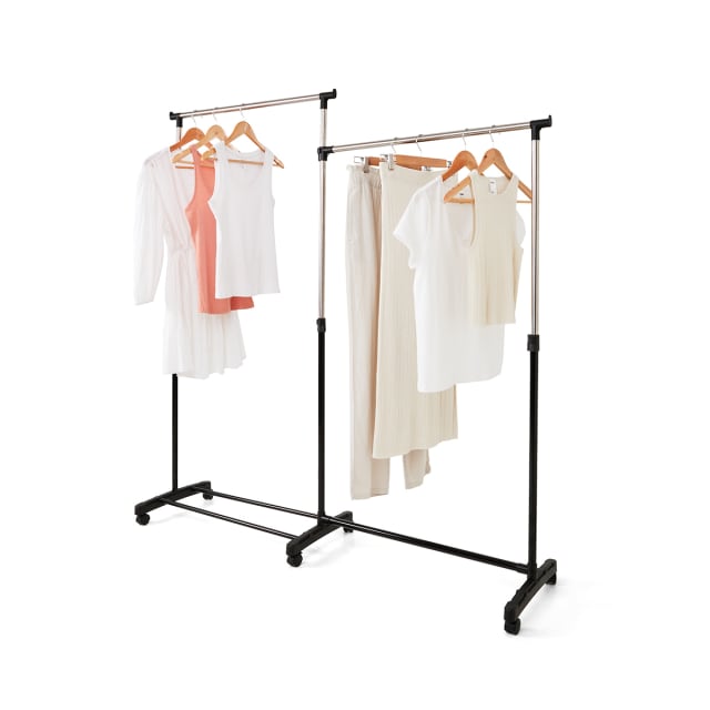 Dual Opening Garment Rack - Black