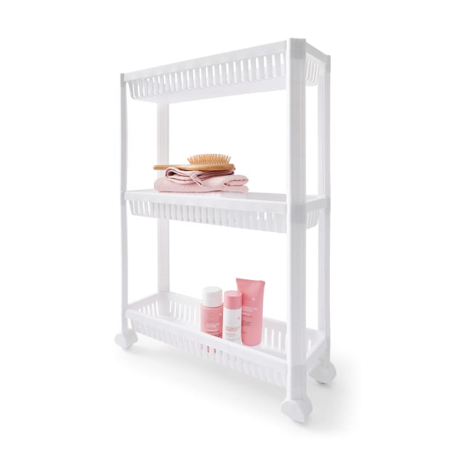 3 Tier Plastic Trolley - White