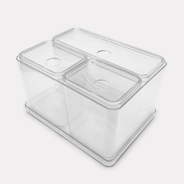 Set of 4 Clear Organisers with Lids