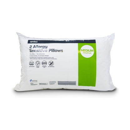 2 Pack Allergy Sensitive Pillows - White