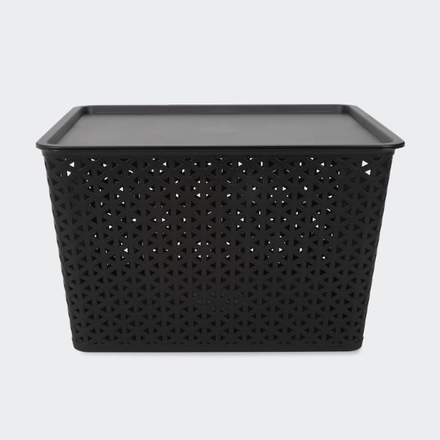 Storage Container with Lid - Large, Black