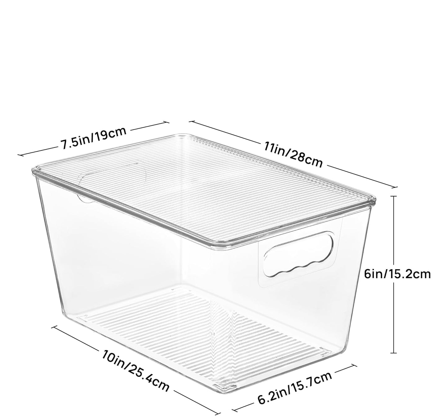 6 Pack Clear Stackable Organizers with Lids