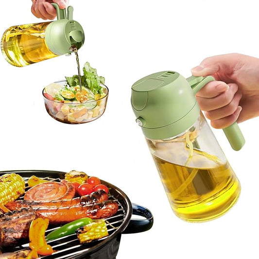 Oil Sprayer for Cooking, 2 in 1 Olive Oil Dispenser Bottle for Kitchen