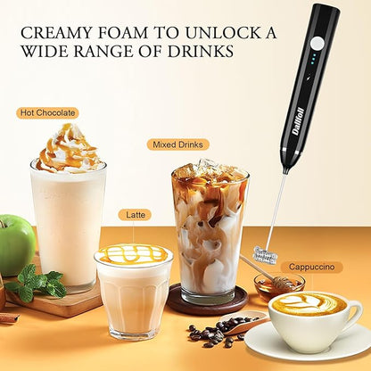 Rechargeable Electric Frother for Milk and Coffee