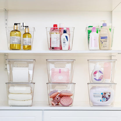 6 Pack Clear Stackable Organizers with Lids