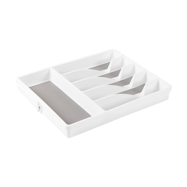 White Expandable Cutlery Tray