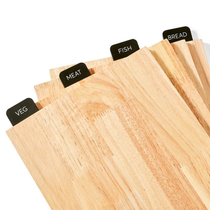 Set of 4 Wood Cutting Boards with Stand