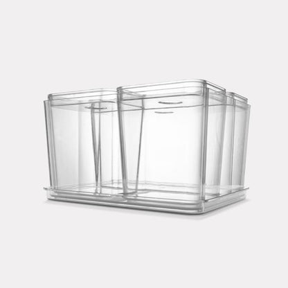 Set of 4 Clear Organisers with Lids