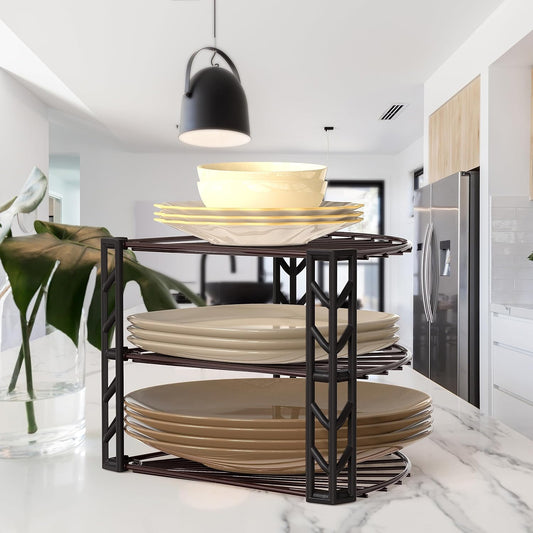  3-Tier Corner Plate Rack Counter Shelf