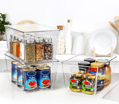 6 Pack Clear Stackable Organizers with Lids