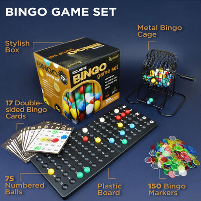 Bingo Game for Adults and Kids – Family Bingo Game Set with 50 Bingo Cards