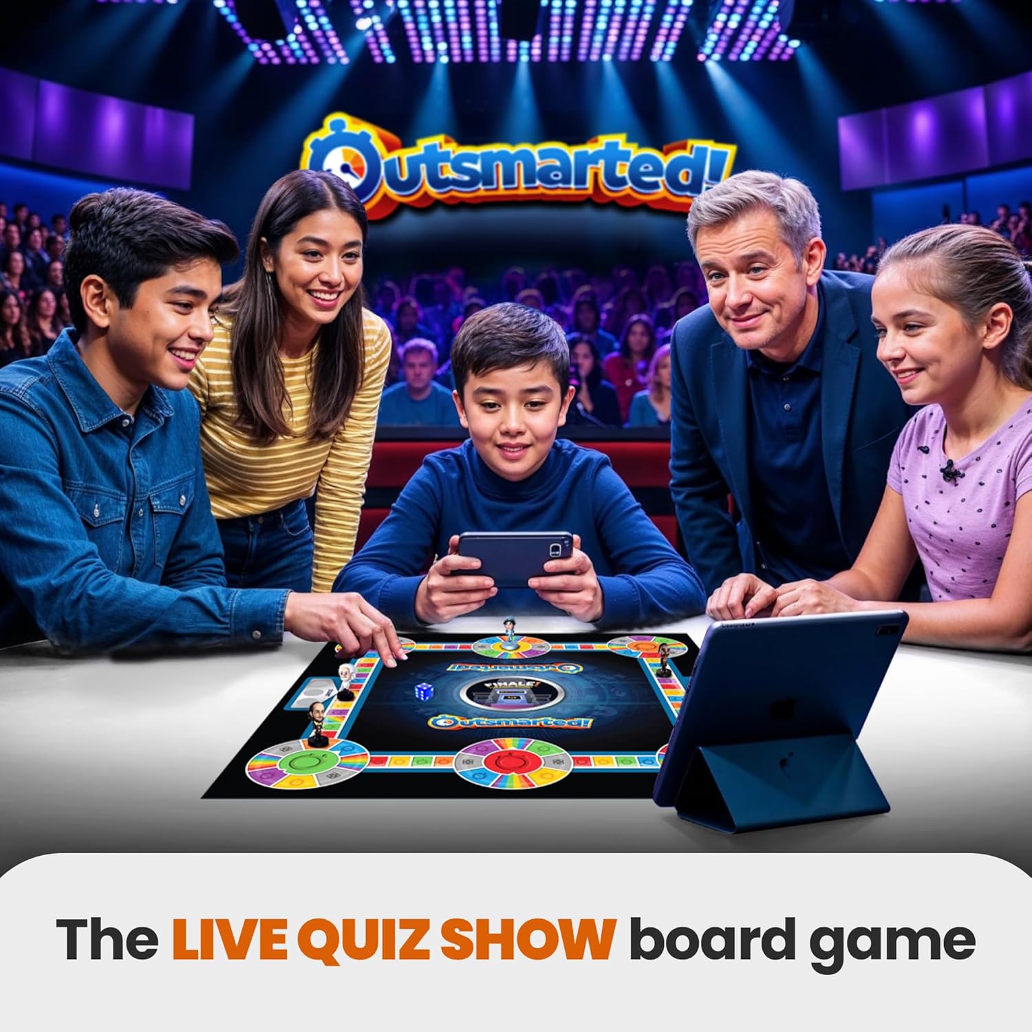 Outsmarted  Live Quiz Show Board Game For Kids, Teens & Adults - the Ultimate Family Game