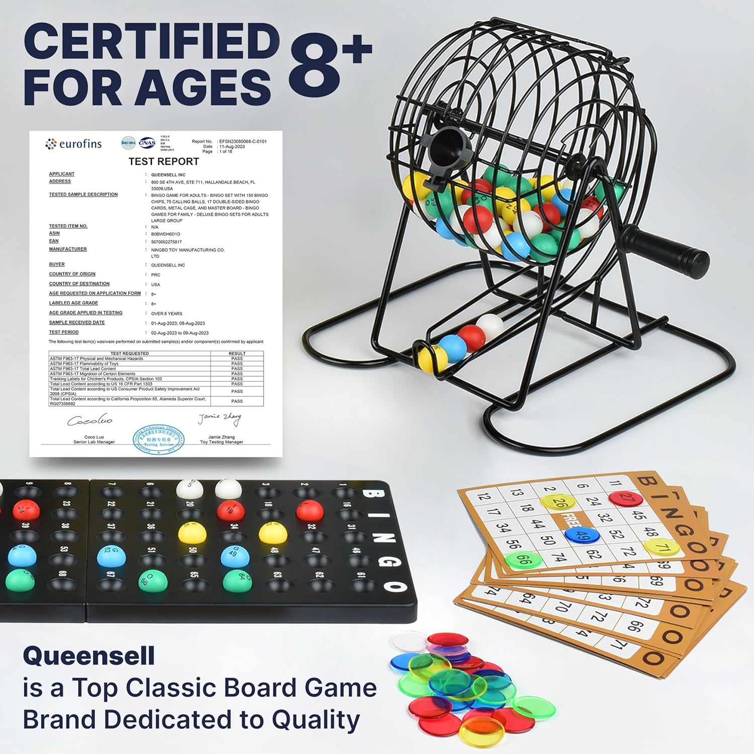 Bingo Game for Adults and Kids – Family Bingo Game Set with 50 Bingo Cards