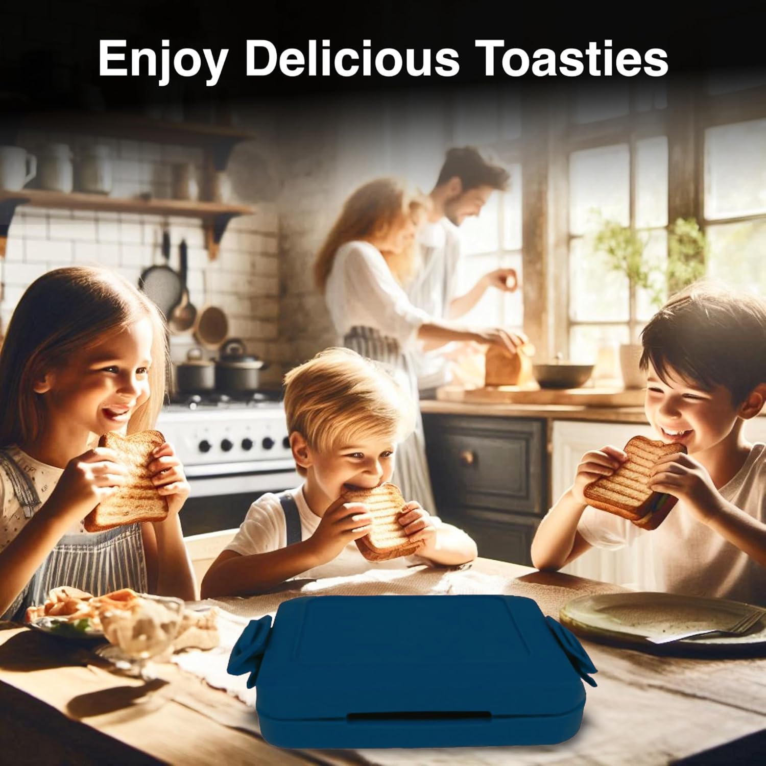 Microwave Toastie Maker for Sandwich Press, Toaster, Waffle Maker - Blue