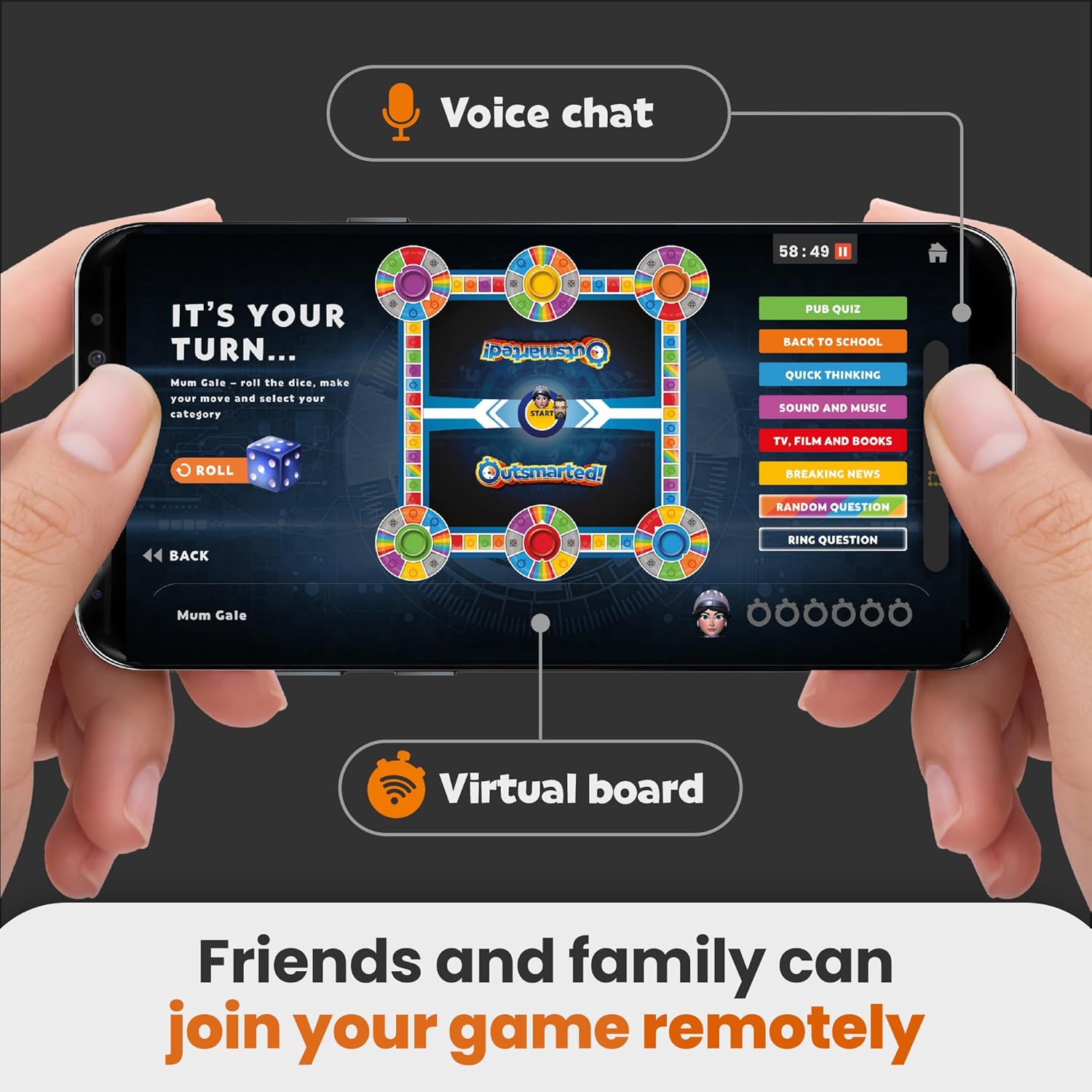 Outsmarted  Live Quiz Show Board Game For Kids, Teens & Adults - the Ultimate Family Game