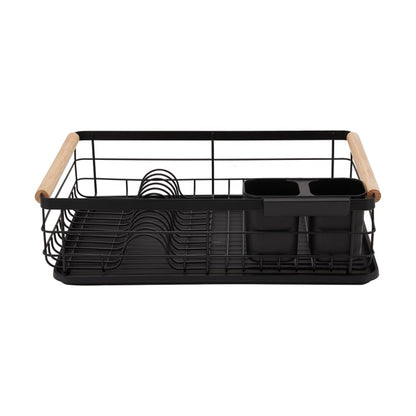 Black Wooden Handle Dish Rack