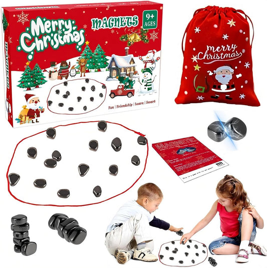 Christmas Magnetic Chess Game Using String and Stones for Kids and Adults