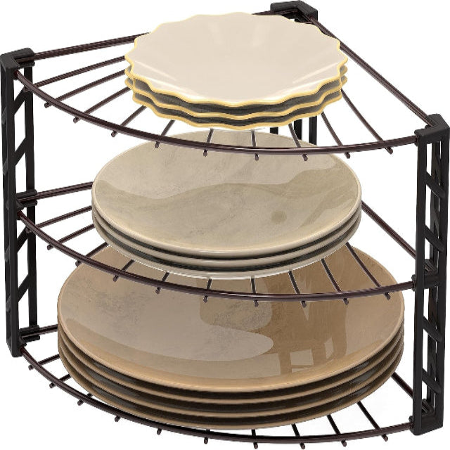  3-Tier Corner Plate Rack Counter Shelf