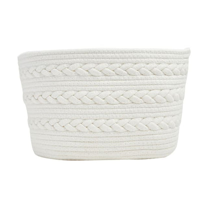 Rectangle Braid Rope Basket - White