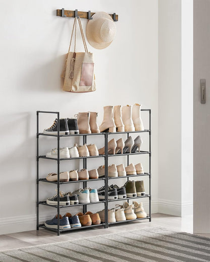 Shoe Storage Organizer 10 Tier Shoe Shelf - Black